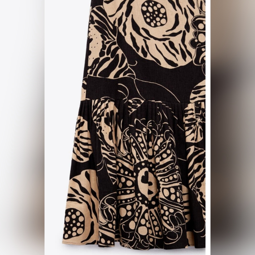 🌟NWT Linen Blend Printed Skirt - Picture 3 of 4